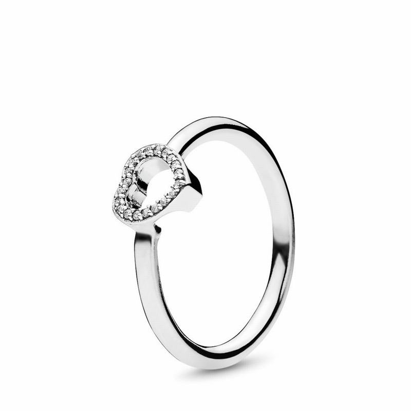 Pandora Australia Puzzle Heart Frame Stackable Ring - Sterling Silver | PGOBWV187